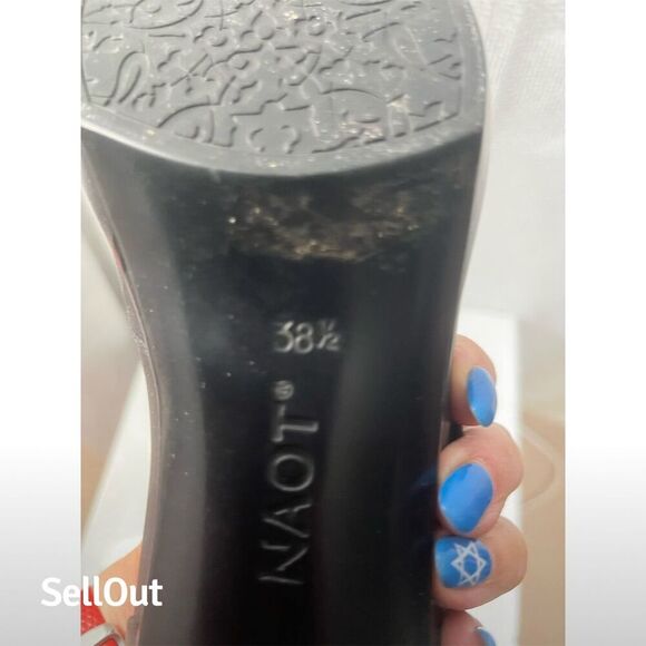 Naot Women's Black Leather Mary Jane Pumps Size 7.5 US Block Heel - Picture 8 of 8